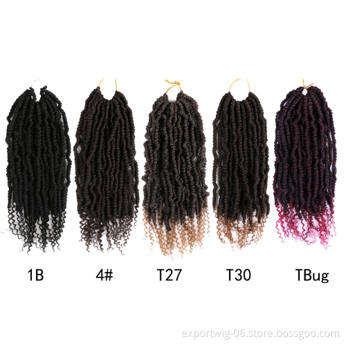 Bomb Twist Crochet Hair Extensions Synthetic Fiber 12 Inch Wavy Twist Hair Solid And Ombre Color Curly Bomb Crochet Hair